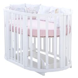 Кроватка-трансформер Miracolo Amore 7в1 + маятник (White) Thumb