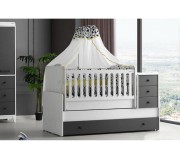 Patuc MyKids Olivia cu sertar (White/Grey)