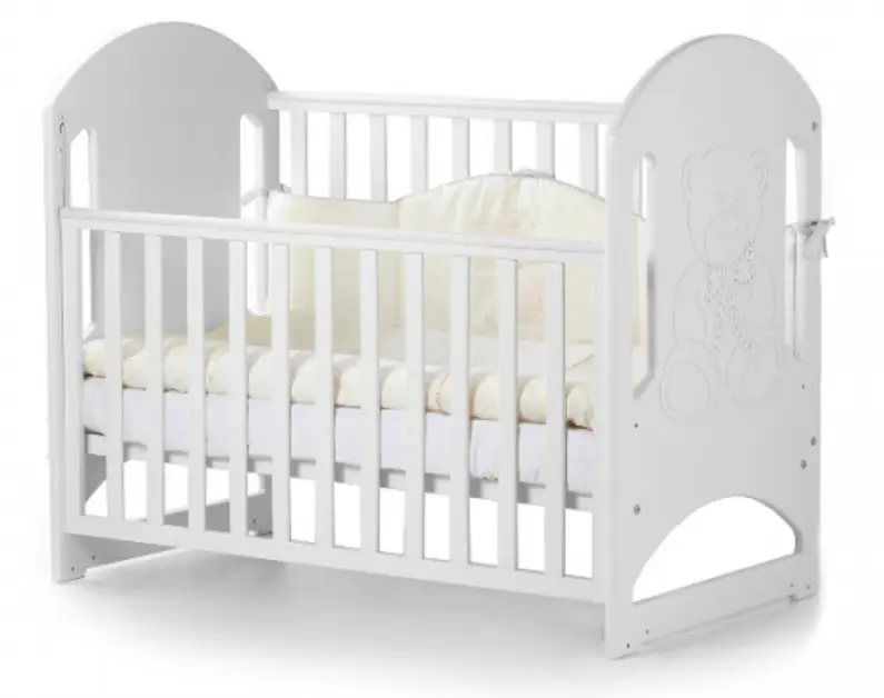 Кроватка Veres ЛД8 Мишка со Стразами (White)