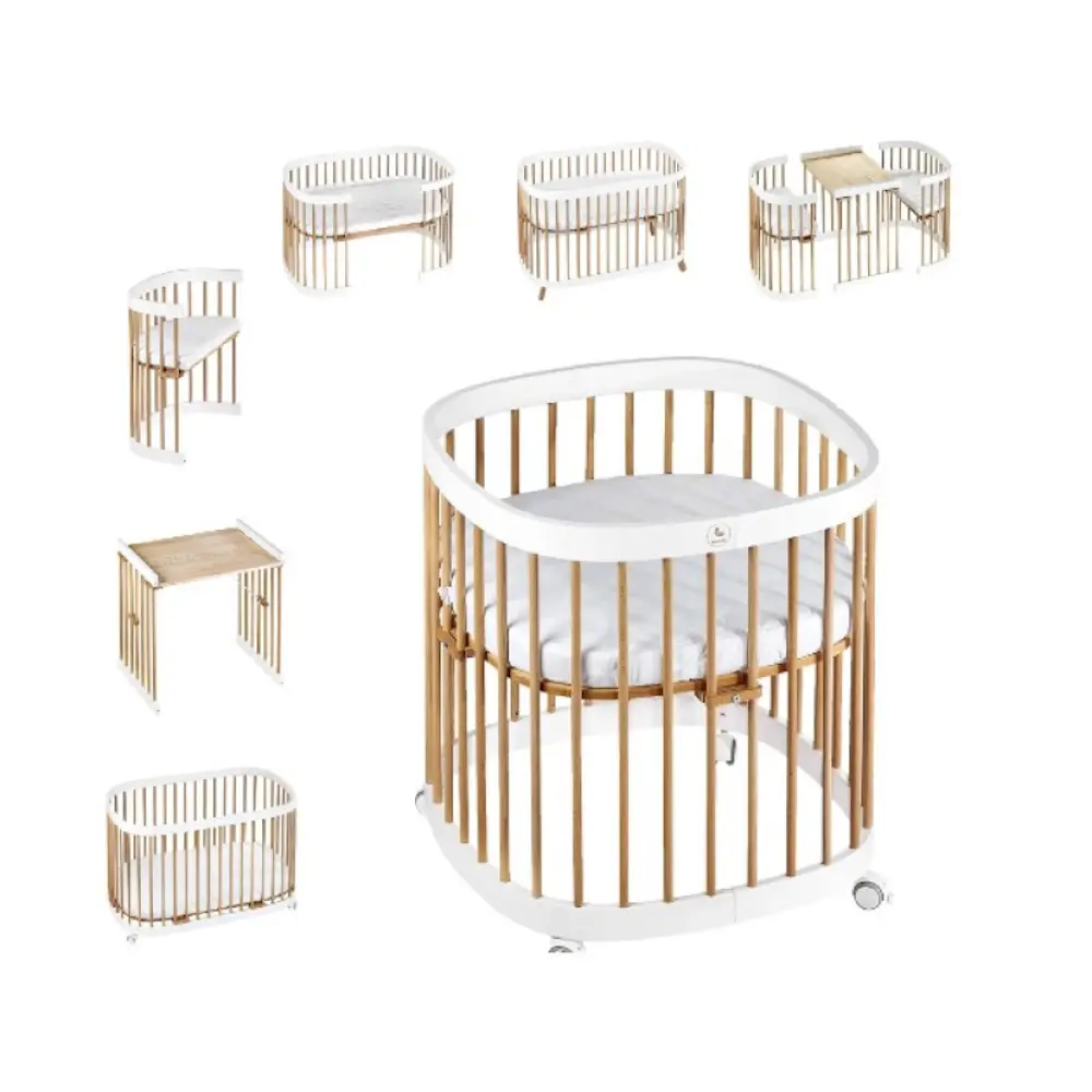 Кроватка Eucalyptus Napoli Plus Universal DS-N141 (White/Natural) - 7