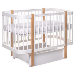 Кроватка с ящиком  Eucalyptus Karol Premium (White/Natural) Thumb