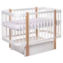 Кроватка с ящиком  Eucalyptus Karol Premium (White/Natural) Thumb