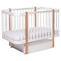 Кроватка с ящиком  Eucalyptus Karol Premium (White/Natural) Thumb