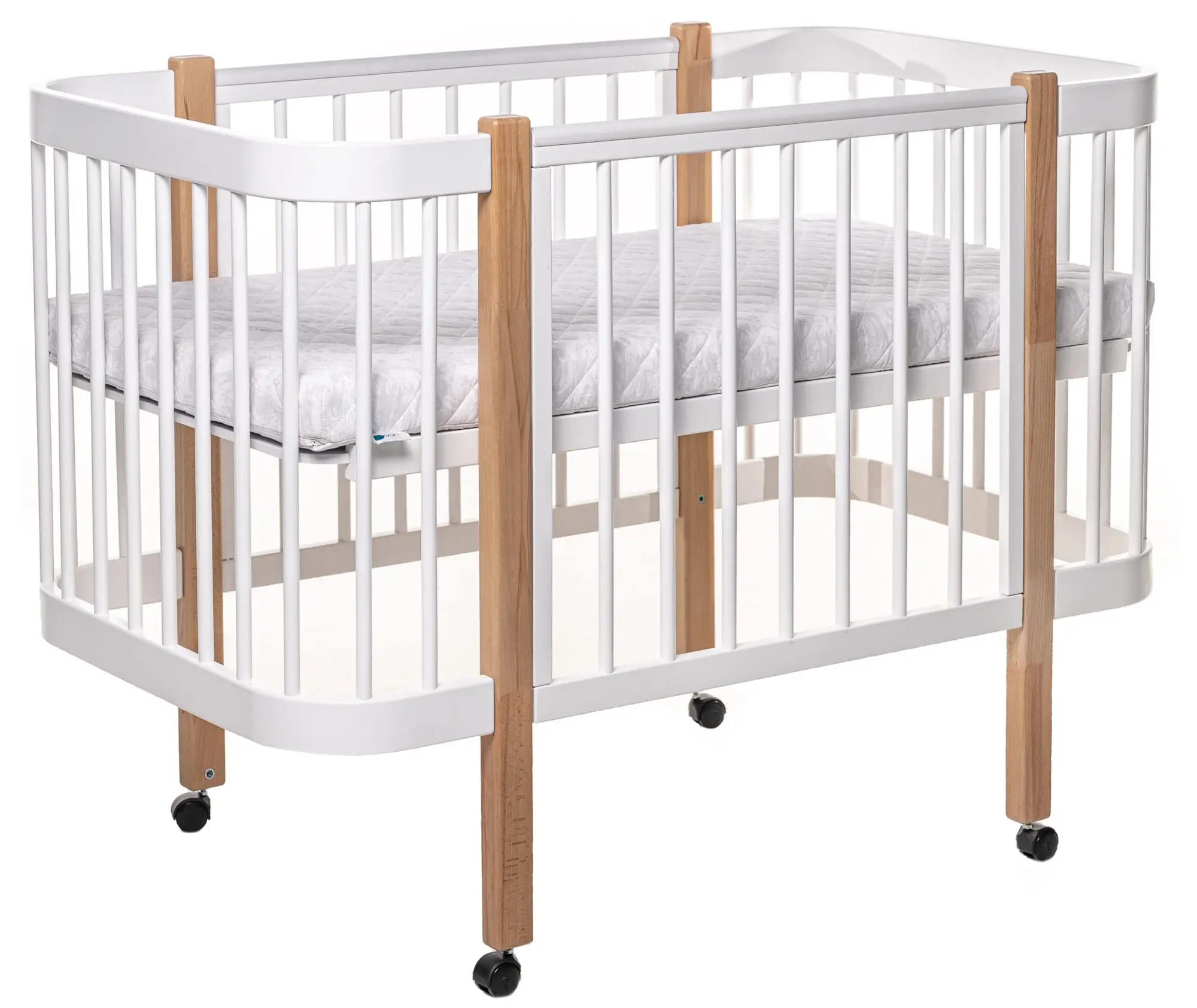 Кроватка с ящиком  Eucalyptus Karol Premium (White/Natural) - 6