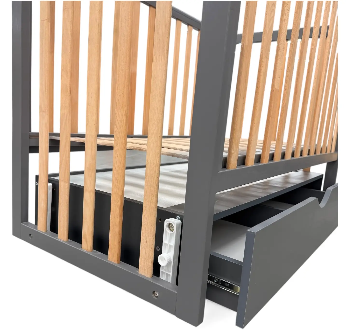 Кроватка с ящиком Eucalyptus Mia Elite Premium Transversal (Graphite/Natural) - 5