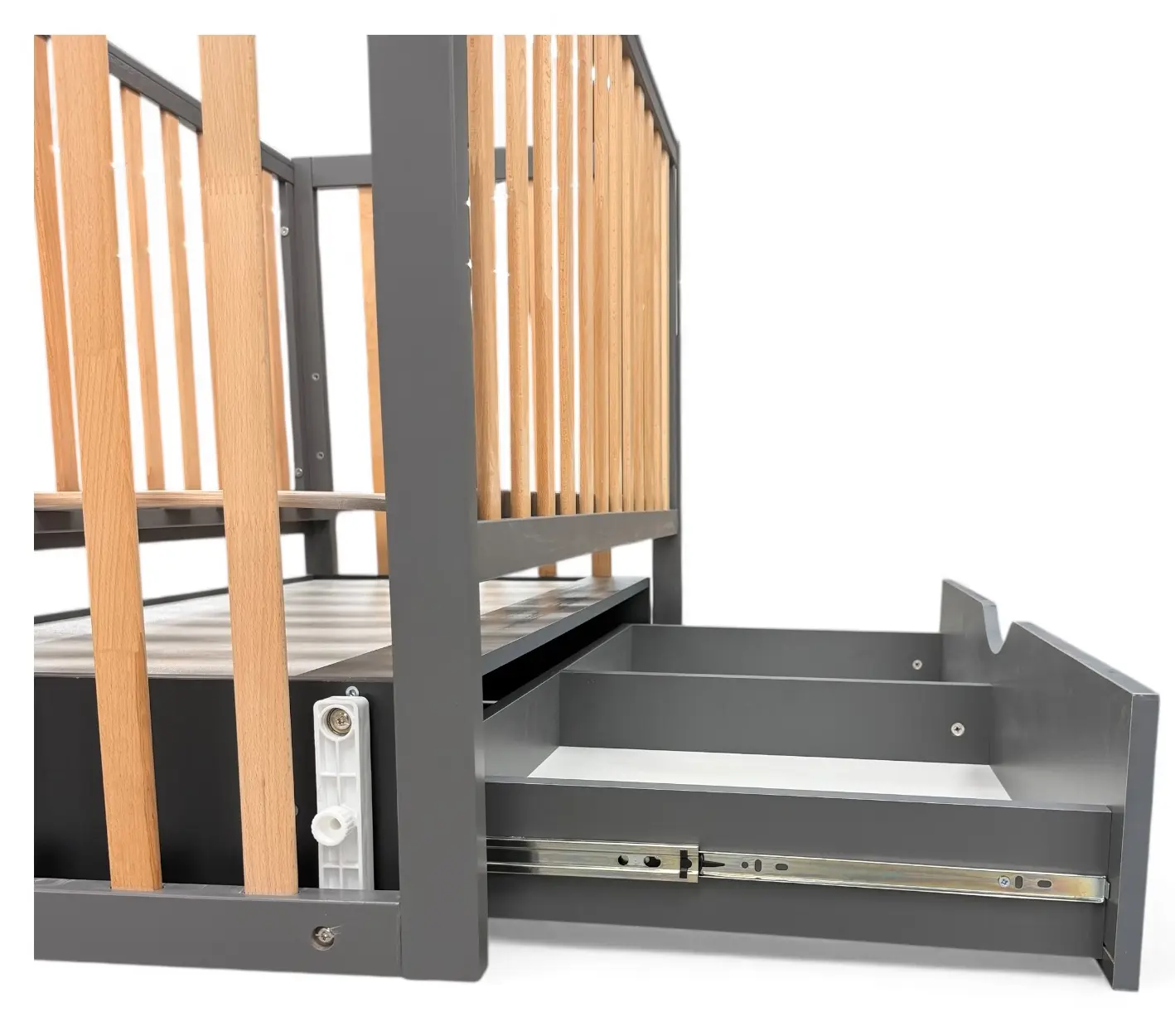 Кроватка с ящиком Eucalyptus Mia Elite Premium Transversal (Graphite/Natural) - 8