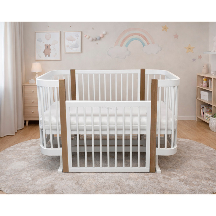 Кроватка Кузя Elza (White/Natural)