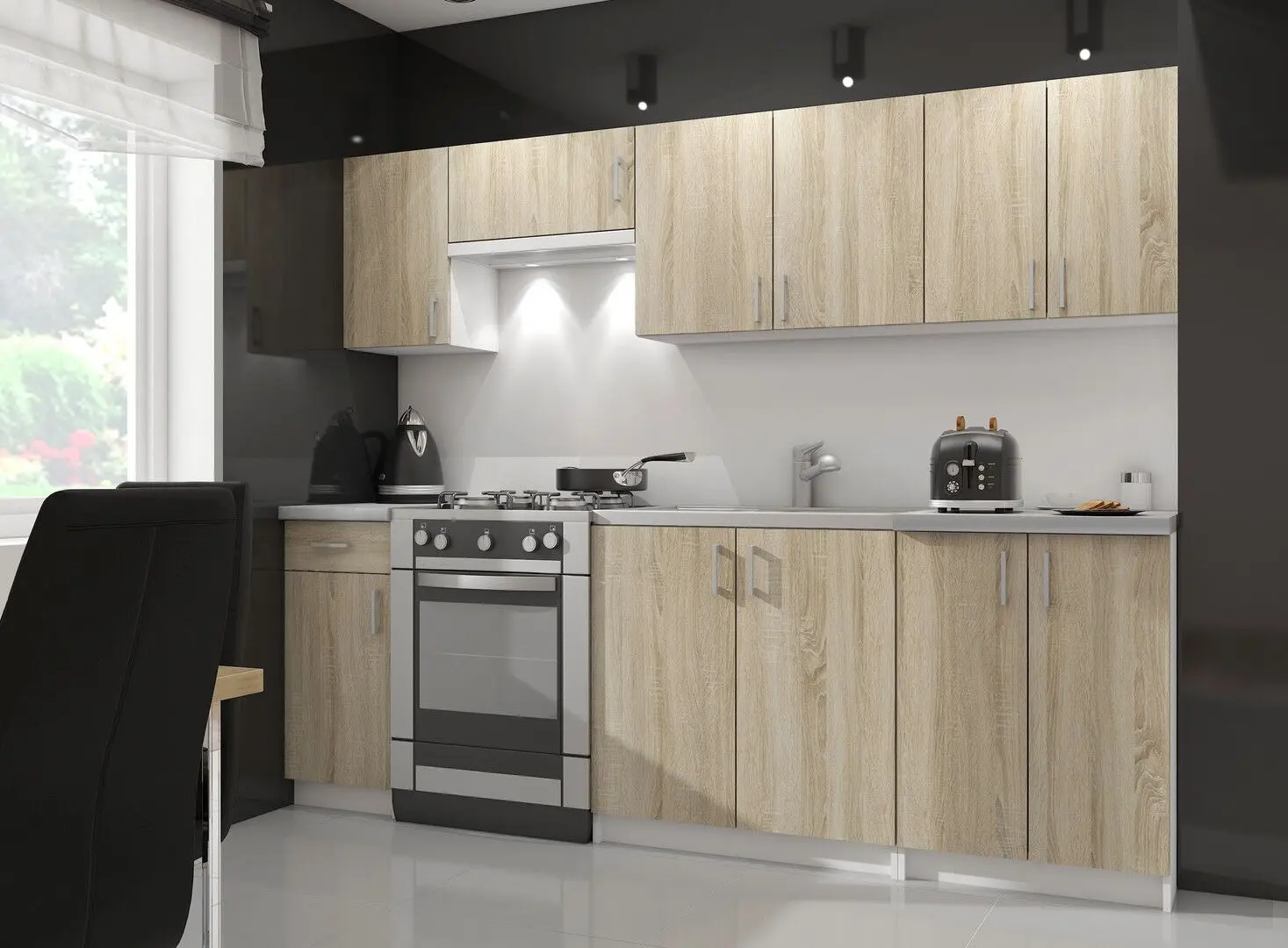 Bucatarie Akord Lima 2.4m (Sonoma Oak)