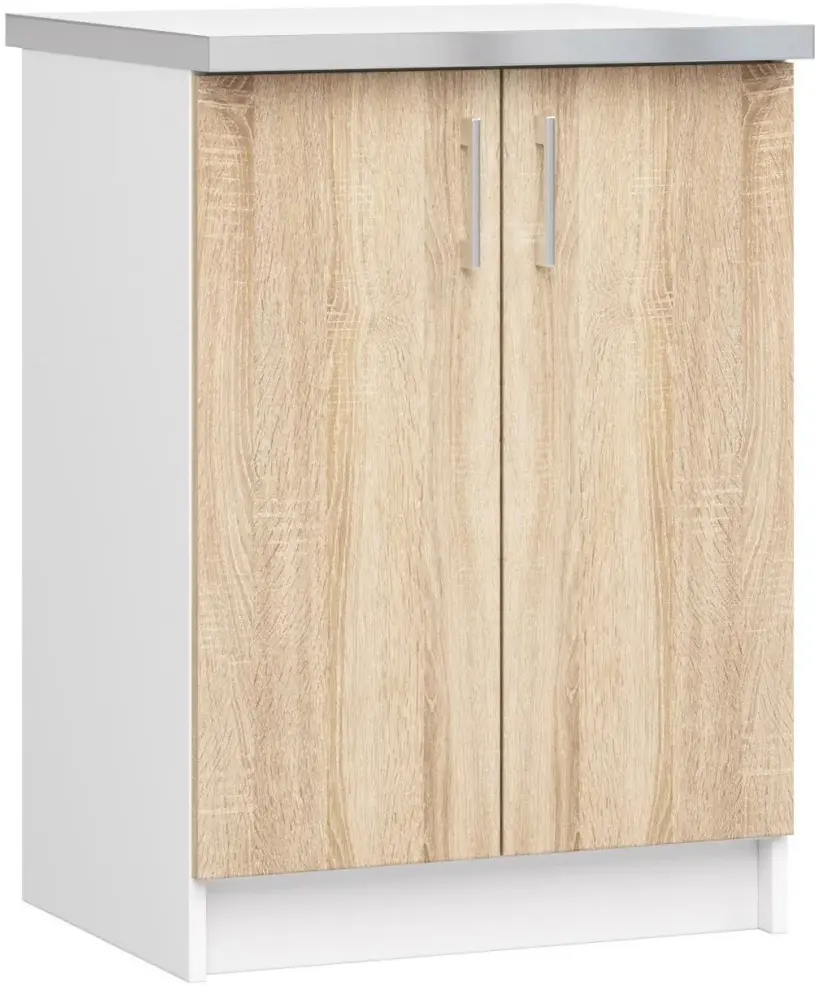 Bucatarie Akord Lima cu vitrina H580 2.4m (White/Sonoma Oak) - 12