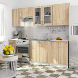 Кухня Akord Lima с витриной H720 2.4м (White/Sonoma Oak)