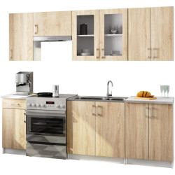 Кухня Akord Lima с витриной H720 2.4м (White/Sonoma Oak) Thumb