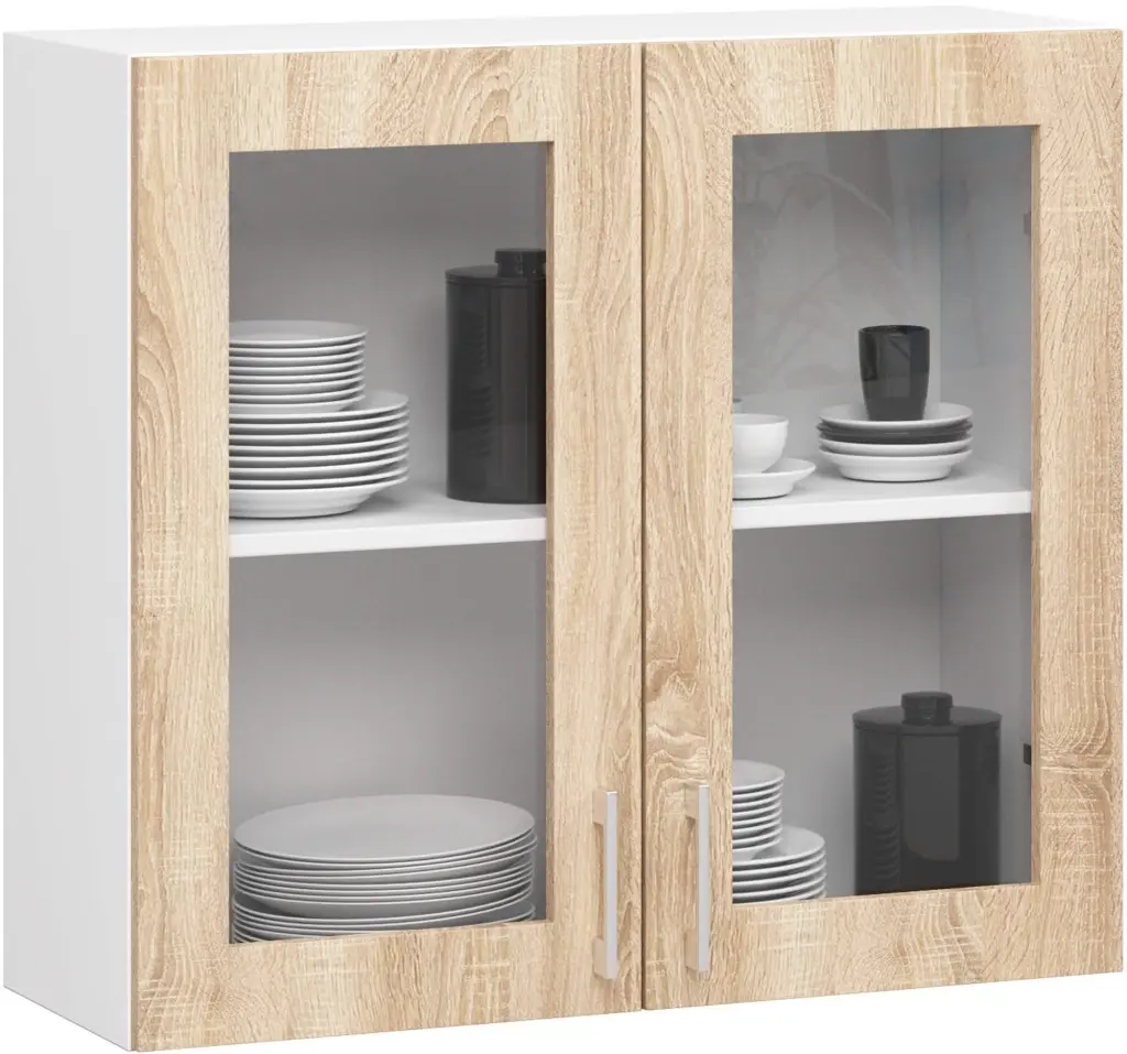 Кухня Akord Lima с витриной H720 2.4м (White/Sonoma Oak) - 7