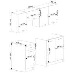 Кухня Akord Oliwia 1.8м (Concrete/White) Thumb
