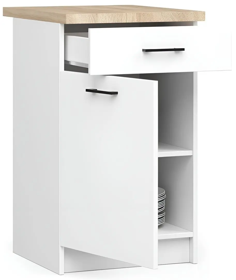 Bucatarie Akord Oliwia 2.4m (Concrete/White)