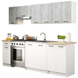 Bucatarie Akord Oliwia 2.4m (Concrete/White) Thumb