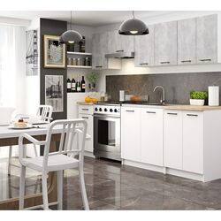 Bucatarie Akord Oliwia 2.4m (Concrete/White)