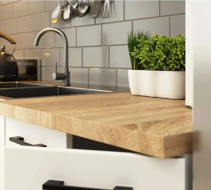 Bucatarie de colt Akord Oliwia 3.0m (White)