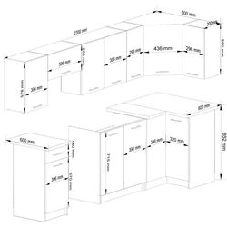 Bucatarie de colt Akord Oliwia 3.0m (Concrete/White) Thumb
