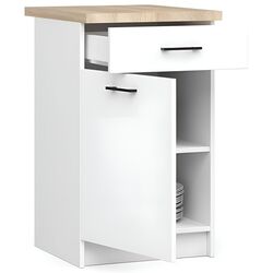 Bucatarie de colt Akord Oliwia 3.0m (Concrete/White) Thumb