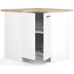 Bucatarie de colt Akord Oliwia 3.0m (Concrete/White) Thumb