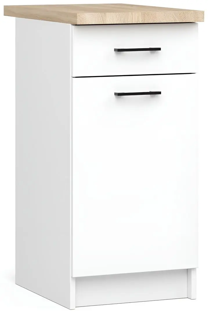 Bucatarie de colt Akord Oliwia 3.0m (Concrete/White)