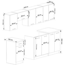 Bucatarie Akord Oliwia 2.4m (White/Concrete) Thumb