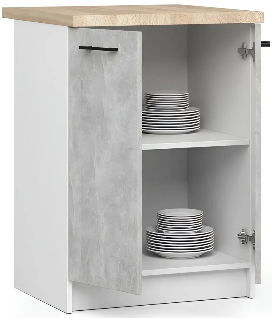 Bucatarie Akord Oliwia 2.4m (White/Concrete)