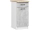 Bucatarie de colt Akord Oliwia 3.0m (White/Concrete)