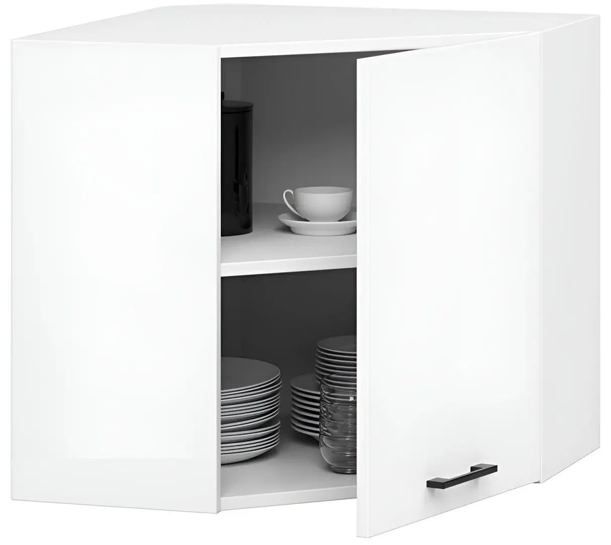 Bucatarie de colt Akord Oliwia 3.0m (White/Concrete)