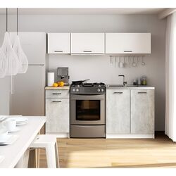 Bucatarie Akord Oliwia G1 1.8m (White/Concrete)