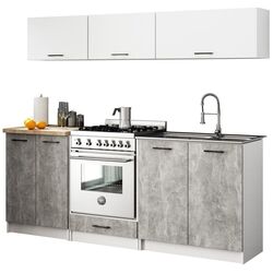 Кухня Akord Oliwia G1 2.0м (White/Concrete) Thumb