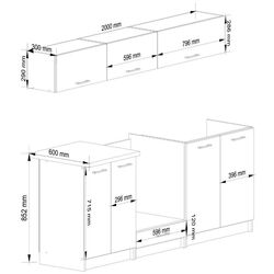Кухня Akord Oliwia G1 2.0м (White/Concrete) Thumb