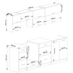 Bucatarie Akord Oliwia G2 2.4m (White/Concrete) Thumb