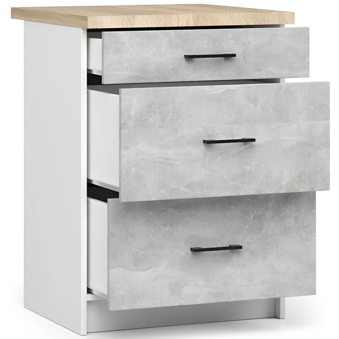 Bucatarie Akord Oliwia G2 2.4m (White/Concrete)