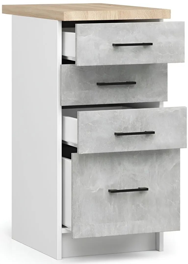 Bucatarie Akord Oliwia G2 2.4m (White/Concrete)