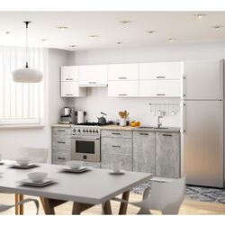 Bucatarie Akord Oliwia G2 2.4m (White/Concrete)