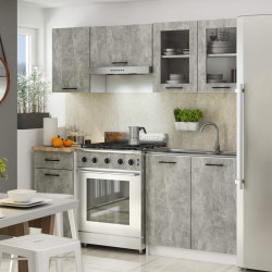 Кухня Akord Oliwia с витриной H580 1.8м (Concrete Grey)