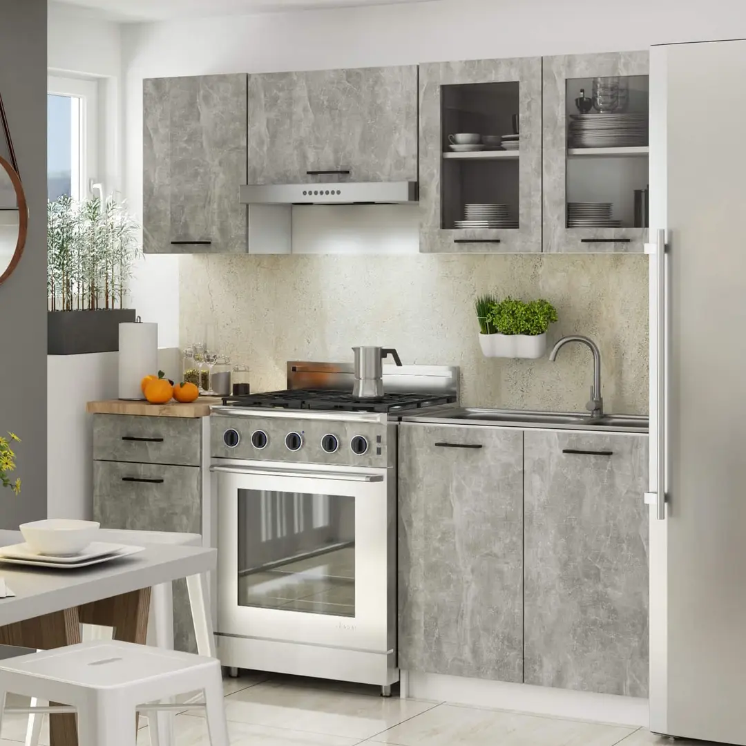 Кухня Akord Oliwia с витриной H580 1.8м (Concrete Grey)