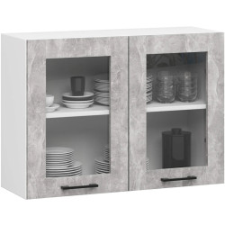 Кухня Akord Oliwia с витриной H580 2.4м (Concrete Grey) Thumb