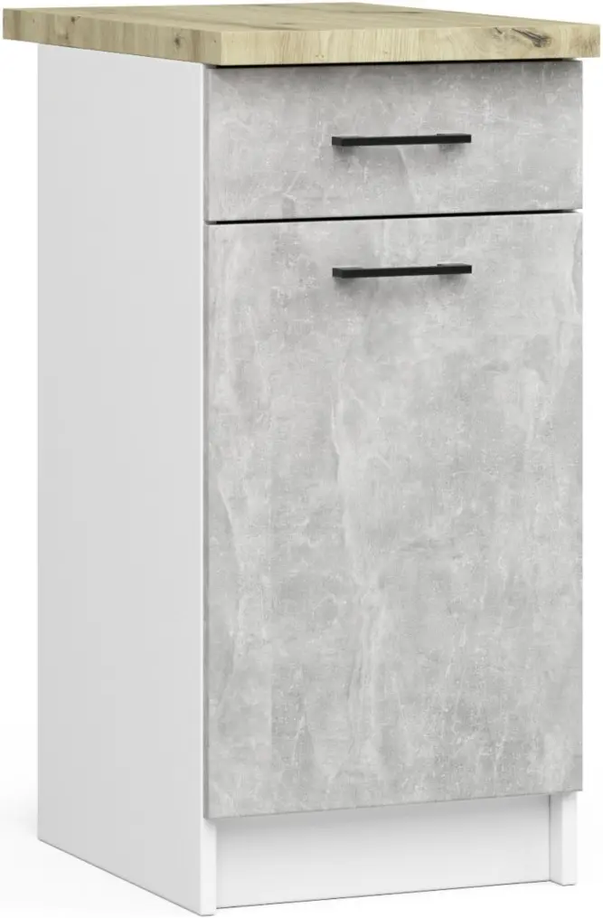 Bucatarie Akord Oliwia cu vitrina H720 1.8m (Concrete Grey) - 6