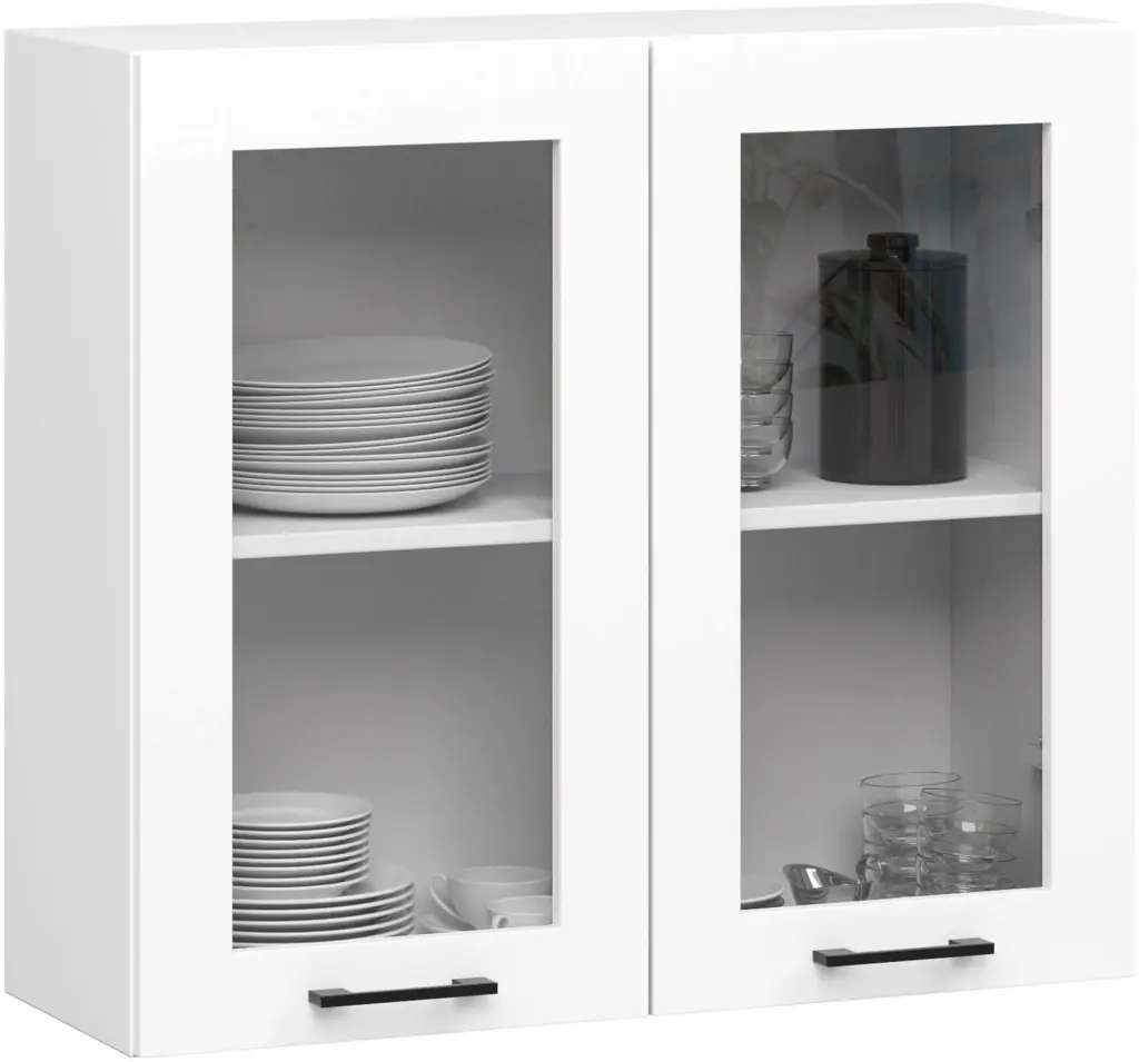 Bucatarie Akord Oliwia cu vitrina H720 2.4m (White) - 6