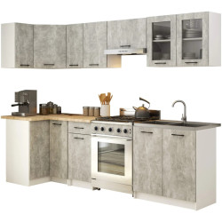 Кухня угловая Akord Oliwia с витриной H580 3м (Concrete Grey) Thumb