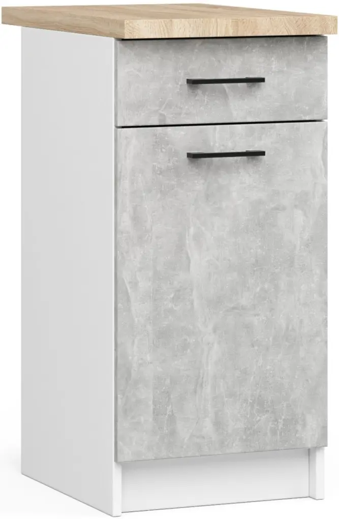 Кухня угловая Akord Oliwia с витриной H580 3м (Concrete Grey) - 9