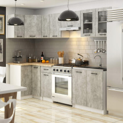 Кухня угловая Akord Oliwia с витриной H720 3м (Concrete Grey)