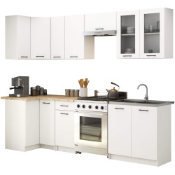 Кухня угловая Akord Oliwia с витриной H720 3м (White) Thumb