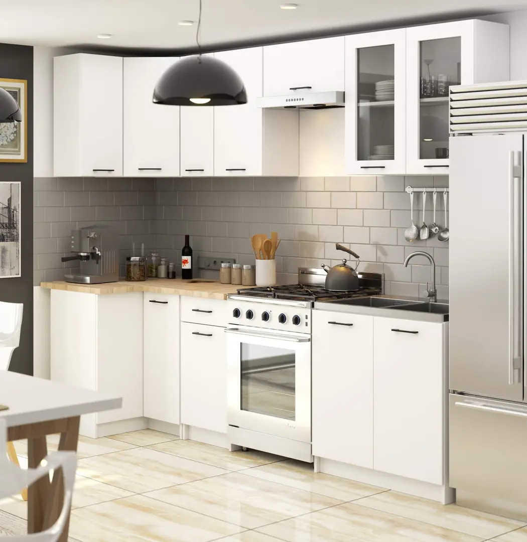 Кухня угловая Akord Oliwia с витриной H720 3м (White)