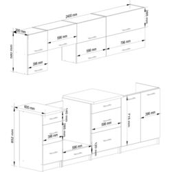 Bucatarie Akord Oliwia G2 2.4m (White) Thumb
