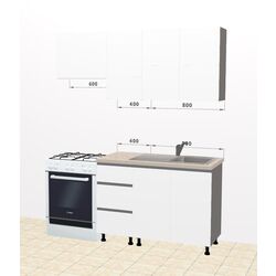 Модульная кухня Ambianta Astra 1.8м (Белый/Графит) Thumb