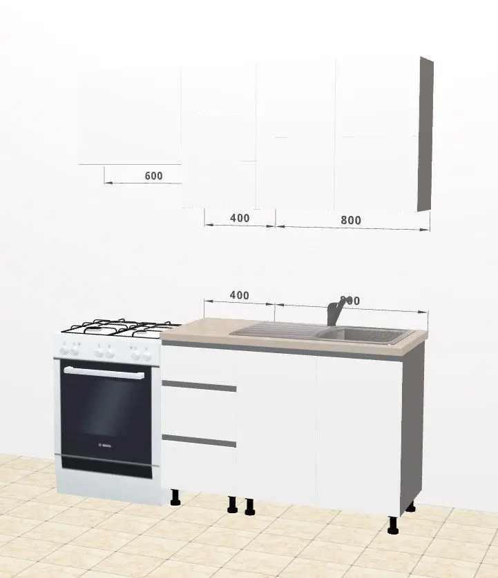 Модульная кухня Ambianta Astra 1.8м (Белый/Графит)