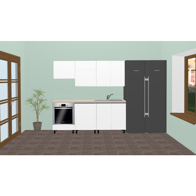 Bucatarie modulara Ambianta Astra 2 2.0m (Alb/Grafit)